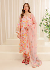 Printed Essentials by Farasha Embroidered Lawn 3 Piece Unstitched Suit FSH24 FPE-02 ETHNIC DEW